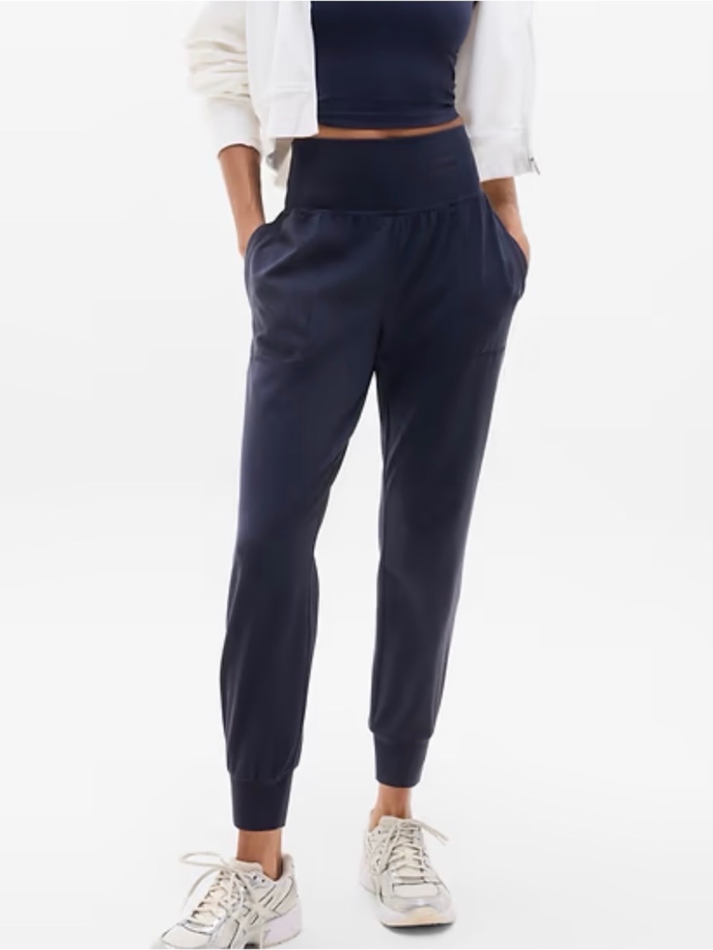 ATHLETA- High-Waist Navy Jogger Pants - Women